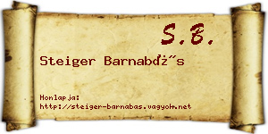 Steiger Barnabás névjegykártya
